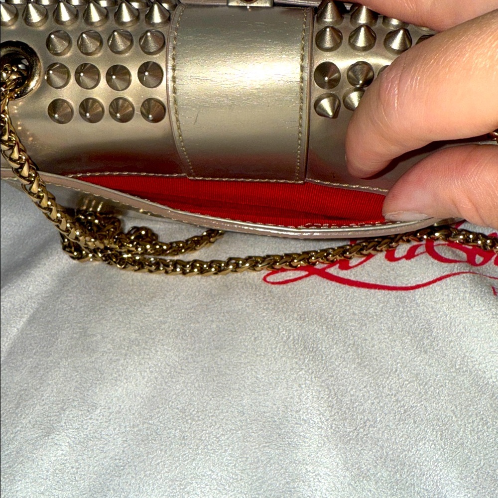 Christian Louboutin Gold Studded Bag - Picture 15 of 16